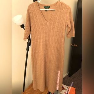 Lauren ralph lauren wool angora sweater dress short sleeves like new size S US 4